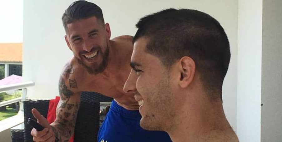 WATCH: Sergio Ramos Shaves Alvaro Morata's Hair Ahead Of Euro 2016 -  SPORTbible