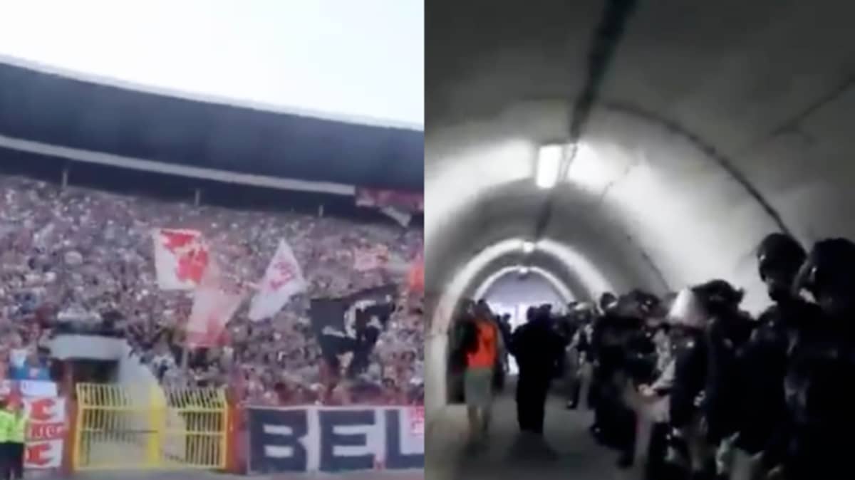 The Eerie Tunnel Walk Awaiting Players At Star Belgrade - SPORTbible
