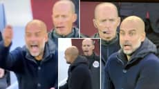 Mike Dean Chews Gum While Pep Guardiola Rages Over James Milner Tackle