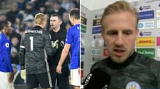 Kasper Schmeichel Slammed For Furious Rant At Referee Michael Oliver After Liverpool Defeat