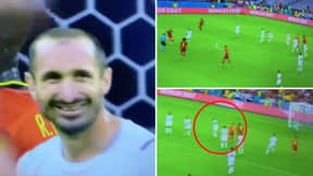 Giorgio Chiellini's Hilarious Reaction To Kevin De Bruyne Thunderbolt Hitting Him Square In The Face