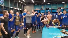 Slovakia Players Enjoy Boot-Banging Celebration After Victory Over Poland