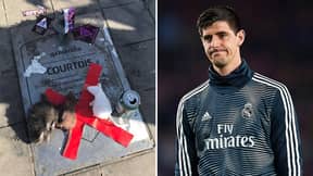 Thibaut Courtois’ Commemorative Plaque Vandalised Outside Of Atlético Madrid’s Stadium, He Responds