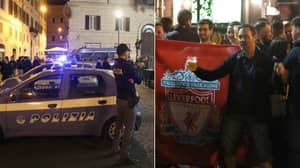 AS Roma Hooligans Carrying 'Metal Bars' Attack Liverpool Fans