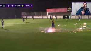 Hashtag United Game Abandoned After Stray Firework Hits Player, The Footage Is Terrifying