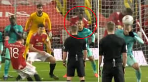 Thiago Alcantara Appears To Duck Out The Way Of Bruno Fernandes' Free-Kick Winner For Manchester United Against Liverpool
