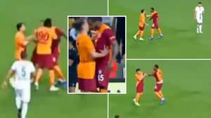Galatasaray Superstar Sent Off For Punching His Own Teammate  