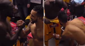 WATCH: Theo Walcott's Classy Gesture As He Visits The Sutton Dressing Room