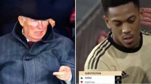 Sir Alex Ferguson Looked Baffled At Anthony Martial's Substitution Last Night