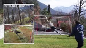 Manuel Neuer's Insane Training Sessions Outside His House At Lake Tegernsee Are Next Level