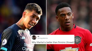 Fan Argues Anthony Martial Is Better Than Roberto Firmino In Long Thread