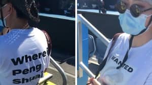 Australian Open Spectator Forced To Remove 'Where Is Peng Shuai' T-shirt