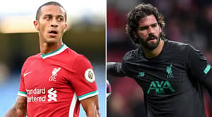 Liverpool Duo Thiago And Alisson Are Injury Doubts For Huge Arsenal Clash