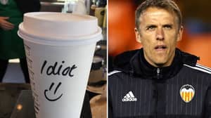 Starbucks Write 'Idiot' On Phil Neville's Coffee