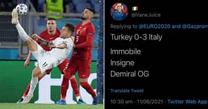 Fan Freakishly Predicts Exact Italy vs Turkey Scoreline And Scorers 10 Hours Before Kick-Off