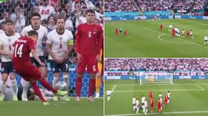 Mikkel Damsgaard Scores The First Free-Kick Of Euro 2020 And It Was An Absolute Banger 