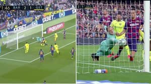 Marc-Andre ter Stegen Somehow Claws The Ball Off The Line During Insane Double Save
