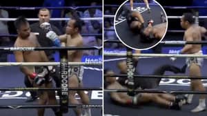 Muay Thai Referee After Stopping KO'd Fighters Head Hitting The Floor