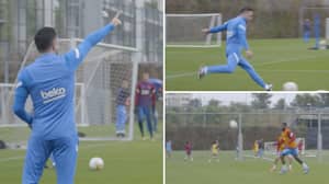 Xavi Pinging Balls To Barcelona Players In Recent Training Session Is A Joy To Watch 