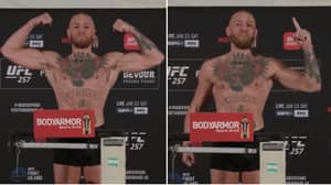 Conor McGregor Looks In Phenomenal Shape As He Makes Statement During UFC 257 Weigh-In