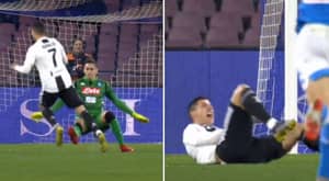 Napoli Goalkeeper Alex Meret Sent Off After Cristiano Ronaldo Dived In Challenge