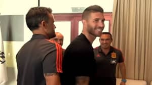 Watch: Luis Enrique Greeting Sergio Ramos Is Brilliant