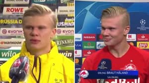 Erling Haaland Clearly Isn't A Fan Of Post Match Interviews