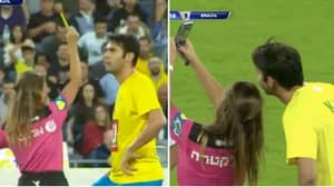 Referee Gives Kaka A Yellow Card Before Taking Selfie With Him
