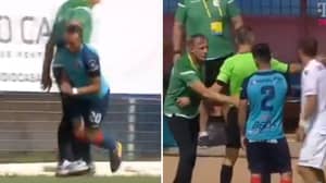 The Crazy Moment Romanian Manager Tackles Player And Gets Sent Off