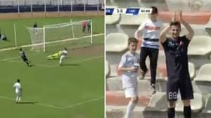 Romanian Player Takes Place In Stands To Celebrate His Goal