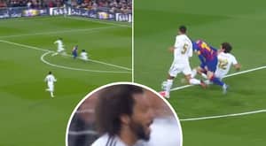 Marcelo Makes Last Ditch Tackle On Messi, Celebrates Like He's Scored A Goal