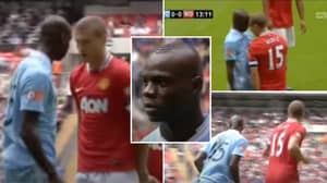 Mario Balotelli Looked Absolutely Terrified Of Nemanja Vidic After Squaring Up To Him