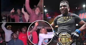Amazing Scenes As Francis Ngannou’s Hometown Reacts To Him Becoming UFC Heavyweight Champion