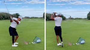 Tiger Woods Back On The Golf Course 271 Days After Near-Fatal Car Crash