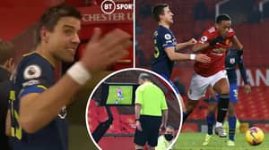 Footage Emerges Of Jan Bednarek’s Reaction After Anthony Martial Penalty Decision In Man United's 9-0 Win