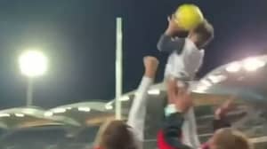 Five-Year-Old Footy Fan Gets Drilled In The Head With A Ball During AFL Game