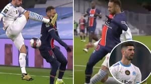 Alvaro Gonzalez Tried To Kick Neymar In The Head, Ended Up Going Off Injured