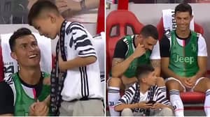 Cristiano Ronaldo Shares Special Moment With Young Juventus Supporter On The Bench