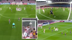 Lionel Messi Scores Incredible Inch-Perfect Free-Kick Despite Athletic Bilbao Player Being On The Line