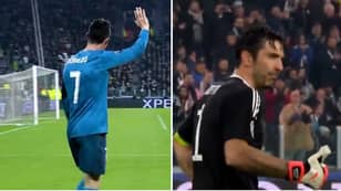 Gianluigi Buffon's Incredible Reaction After Being Beaten By Cristiano Ronaldo's Overhead Kick