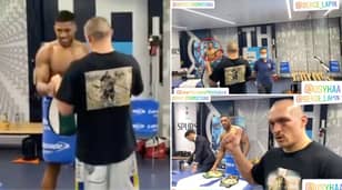 Footage Of Anthony Joshua Meeting Oleksandr Usyk Backstage Has Emerged - Joshua Had A Message For Him