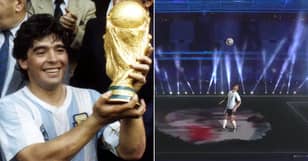 Crazy Diego Maradona Tribute Saw Hologram Doing Kick-Ups In Stadium Before Argentina Vs Chile
