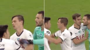 Tottenham's Hugo Lloris And Son Heung-Min Fight Moments Before Half-Time