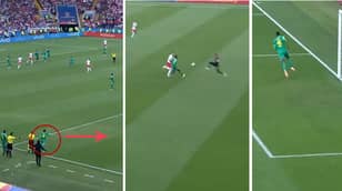 Senegal Player Cleverly Sneaks On The Pitch To Grab Goal
