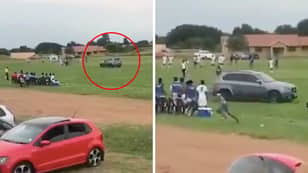 Referee Attacked By Man Driving His BMW Onto The Pitch In South Africa