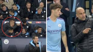 Pep Guardiola Loses His Temper With John Stones And Slams Seat In Fit Of Rage 