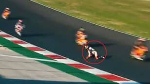 Scary Scenes As Moto2 Rider Crawls To Safety After Being Stranded On The Track