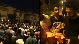 Fans Gather Outside Mo Salah's House In Egypt, He Comes Out And Sign Autographs