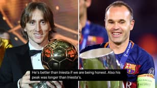Fans Are Now Arguing That Prime Luka Modric 'Is So Much Better' Than Andres Iniesta Ever Was