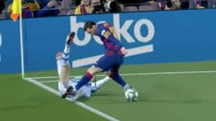 Lionel Messi Somehow Avoids Red Card For Stamp On Diego Llorente